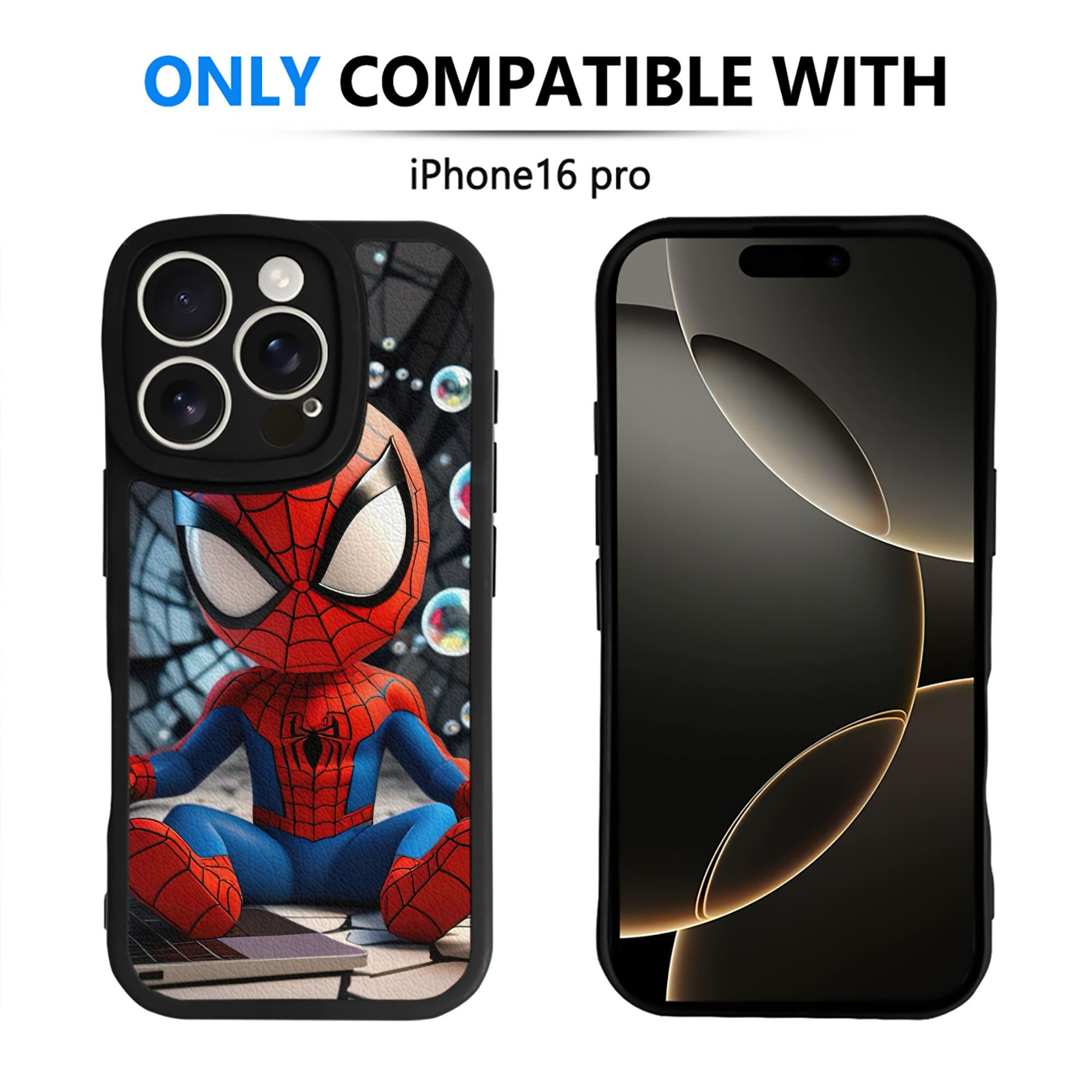 （画像用） Spider Man スパイダーマン 【iPhone 16シリーズ対応】シリコンスマホケース（レザー調） 材質：シリコン